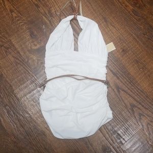 NWT Michael Kors White Gardens One Piece Swimsuit